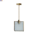 Helnys Square Glass LED Pendant Lamp for Kitchen Dining Living Room