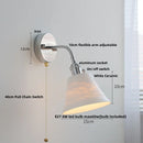 Helnys Adjustable Arm LED Wall Light Fixture White Glass Nordic Modern