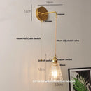 Helnys Clear Glass LED Wall Lights with Pull Chain Switch