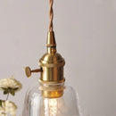 Helnys Adjustable Copper Wire LED Pendant Lamps with Green Glass Shade