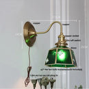 Helnys Green Glass LED Wall Lamp Sconce Vintage Loft Stair Light Fixtures Wandlamp