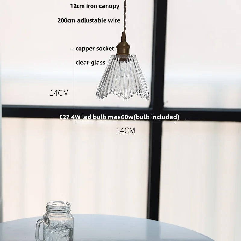 Helnys Nordic Walnut Wood LED Pendant Light Fixture Glass Hang Lamp