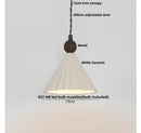 Helnys Nordic Wood LED Pendant Lamp with White Ceramic Ball