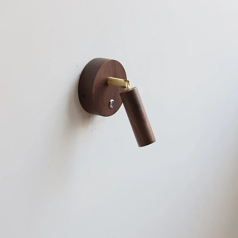 Helnys Nordic LED Wall Lamps Bedroom Simple Interior Lighting Wood Switch Mirror Light