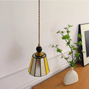 Helnys Adjustable LED Glass Pendant Lights - Modern Nordic Tiffany Copper Wood Hang Lamp