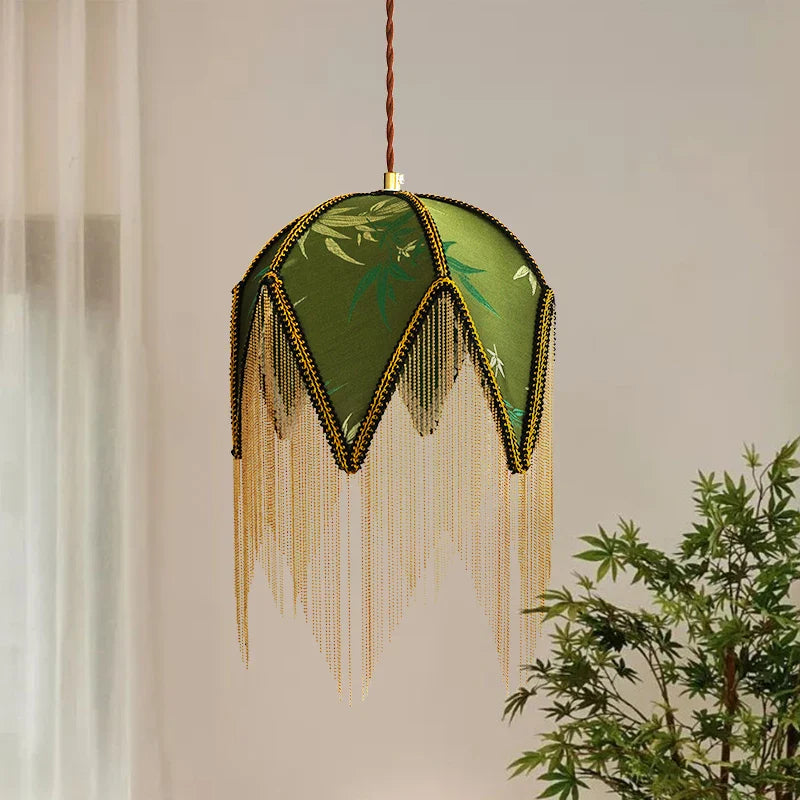Helnys Green Yellow LED Pendant Light Fixture, Stylish Coffee Table Decoration