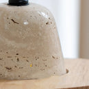 Helnys LED Pendant Light Fixture with Natural Yellow Travertine Materials