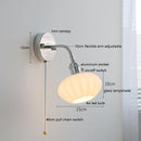 Helnys Silver Ceramic LED Wall Sconce Adjustable Arm Light for Bedroom & Living Room