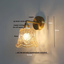 Helnys Amber Flower Glass Wall Light with Pull Chain Switch
