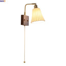 Helnys White Ceramic LED Wall Lights with Adjustable Copper Arm