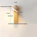 Nordic Modern Helnys Wood Canopy LED Wall Lights Iron Bedside Lamp