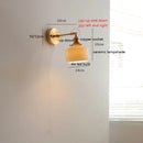 Helnys Glass LED Wall Light Sconce Rotate Pull Chain Switch Bedroom Lamp