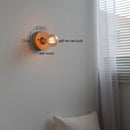 Helnys Vintage LED Wall Lamp with Pull Chain Switch, Walnut Ash Wood & Copper.