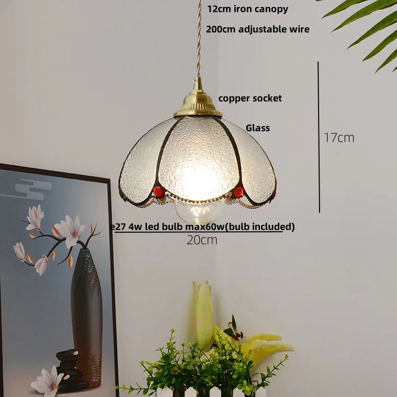 Helnys Tiffany Butterfly Glass LED Pendant Lights: Nordic Modern Kitchen Fixture with Adjustable Wire