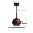 Helnys Black Walnut LED Pendant Lamp with Round Lampshade for Stylish Home Decor