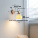 Helnys White Ceramic LED Wall Sconce Lamp Wooden Socket Stair Light Fixtures