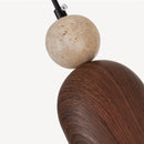 Helnys Wood Stone LED Pendant Light - Adjustable Nordic Modern Hanging Lamp