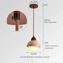 Helnys Yellow Travertine LED Pendant Lamp, Nordic Wood Hanging Light for Home Decor