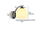 Helnys Nordic LED Wall Sconce with Switch, White Beige Glass, E27 Bulb, Bathroom Lights