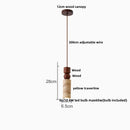 Helnys Adjustable LED Pendant Chandelier Vintage Loft Wood Stone Hang Lamp