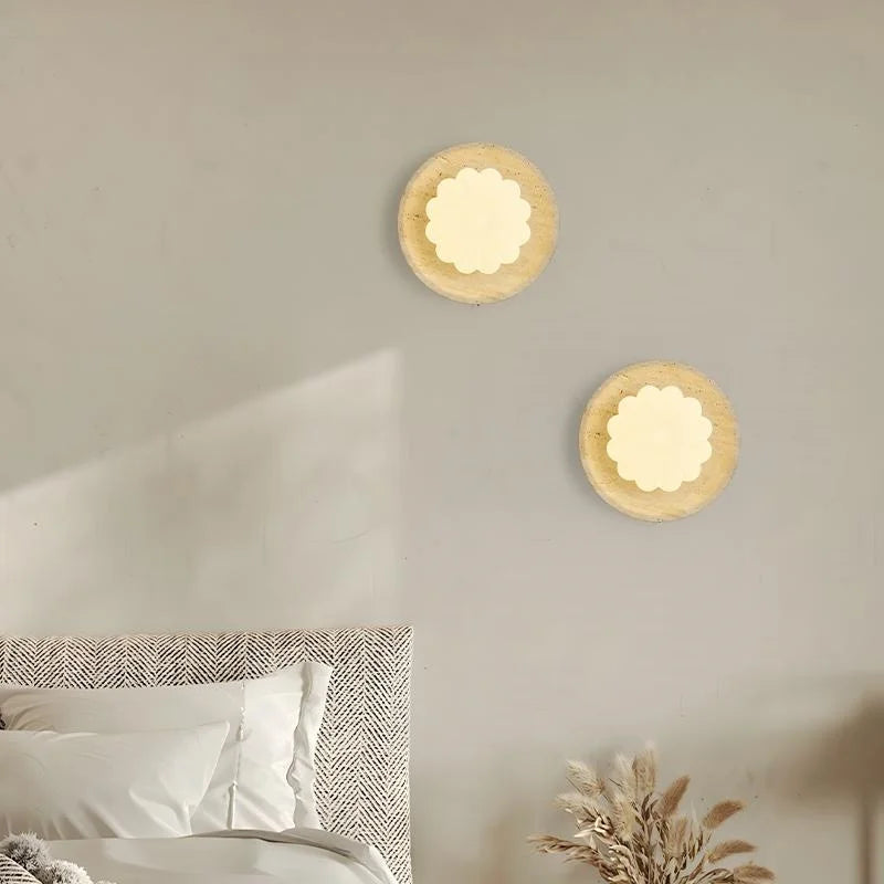Helnys Yellow Travertine LED Wall Lamp Nordic Modern Interior Light