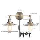 Helnys Silver Vintage LED Wall Light 2 Heads Living Room Bedside Lamp