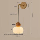 Helnys Wood Adjustable LED Wall Lamp Sconce Pull Chain Switch, Art Ambient Light