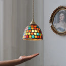 Helnys Tiffany Conch Glass LED Pendant Light for Reading and Dining