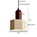 Helnys Yellow Travertine LED Pendant Light for Bedroom and Balcony