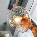 Helnys Nordic Green Glass LED Pendant Light - Modern Indoor Copper Switch Lamp