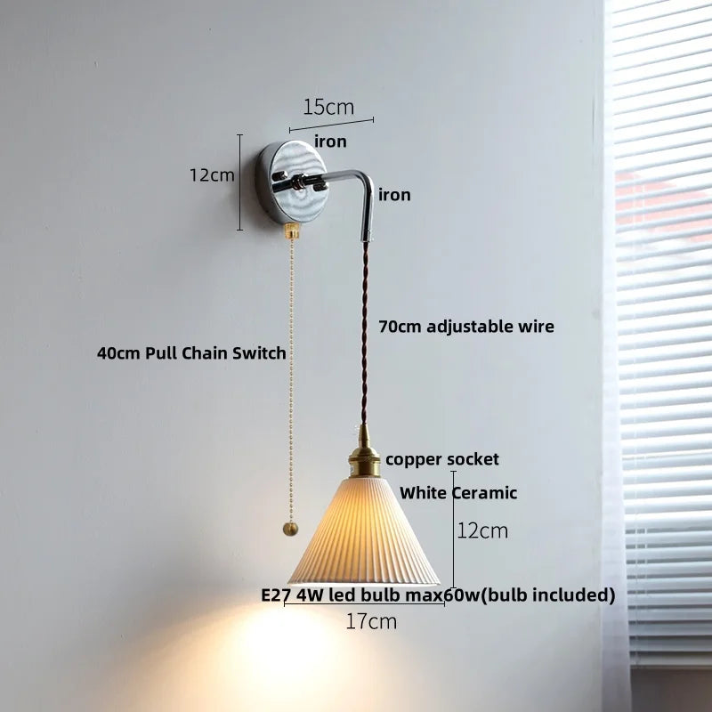 Helnys Ceramic LED Wall Lamp Modern Nordic Style Adjustable Home Decor