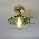 Helnys Amber Glass Ceiling Lamp LED 4W Copper Socket for Home Lighting