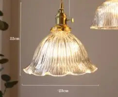 Helnys Blue Glass Pendant Lights for Bedroom Dinning Living Room