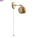 Helnys Swing Arm LED Wall Lamp Gold Copper Modern Home Decor E27 Bulb