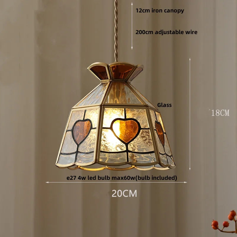 Helnys Tiffany Style Glass LED Pendant Lights for Dining Kitchen Restaurant