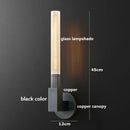 Helnys Double Heads Copper LED Wall Light - North America Style Glass Stair Bedroom Lamp