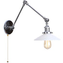 Helnys Vintage Industrial Swing Arm LED Wall Sconce with Pull Chain Switch