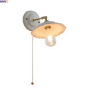 Helnys Ceramic Brass Swing Arm Wall Sconce LED Lamp for Kids Bedroom & Kitchen