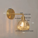 Helnys Clear Glass LED Wall Lights Up Down Rotate Copper Nordic Sconce Fixtures
