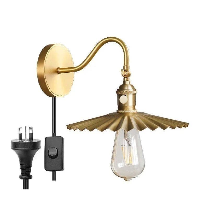 Helnys Adjustable Up Down Wall Sconce Lamp Copper LED Modern Wandlamp