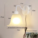 Helnys Glass Iron LED Wall Sconce Pull Chain Switch Stair Light Nordic Fixture