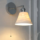 Helnys Modern Iron Ceramic LED Wall Lights with Pull Chain Switch