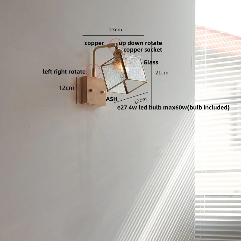 Helnys Rotatable Brass LED Wall Lights Nordic Modern Stair Light