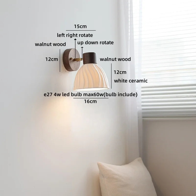 Helnys Ceramic LED Wall Lamp for Home Decoration
