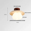 Helnys Yellow Travertine Stone Glass LED Ceiling Light - Nordic Modern Design